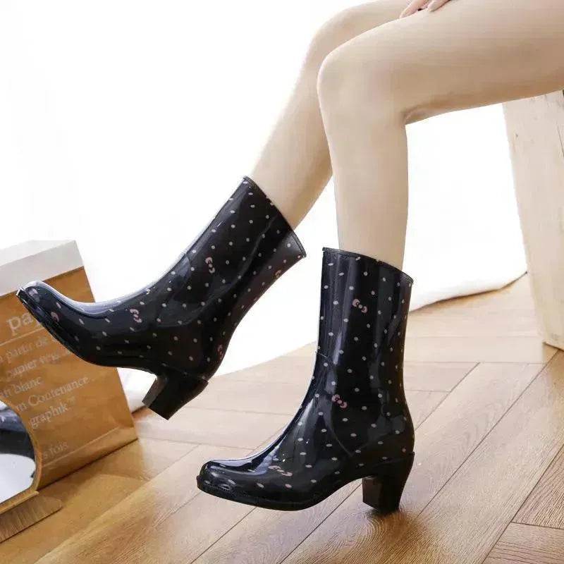 Rain Shoes With High Heels Waterproof Female Skid - EX-STOCK Canada