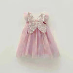 Rainbow Butterfly Wings Mesh Girl Dress - EX-STOCK CANADA
