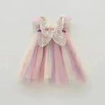 Rainbow Butterfly Wings Mesh Girl Dress - EX-STOCK CANADA