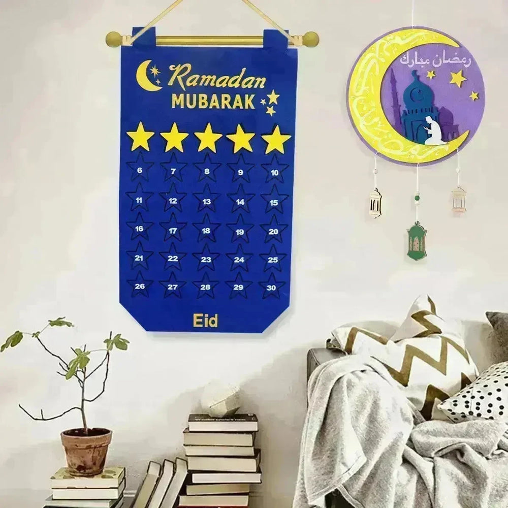 Ramadan Decoration Eid Calendar 30 Days Eid Tapestry For Children - EX-STOCK CANADA