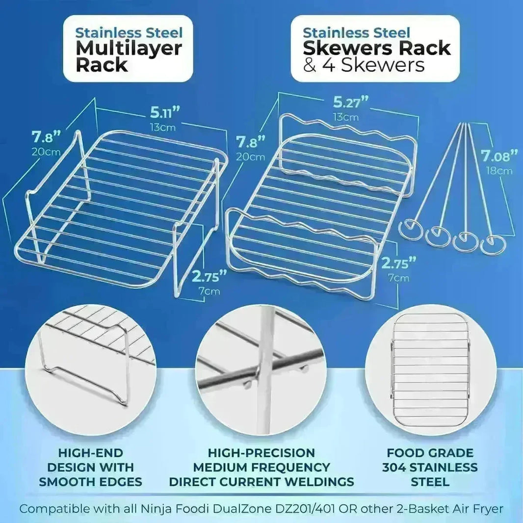 Rectangular Four-corner G-shaped BBQ Sticks Double Layer Stainless Steel Barbecue Grill Cross-border Foreign Trade - EX-STOCK CANADA