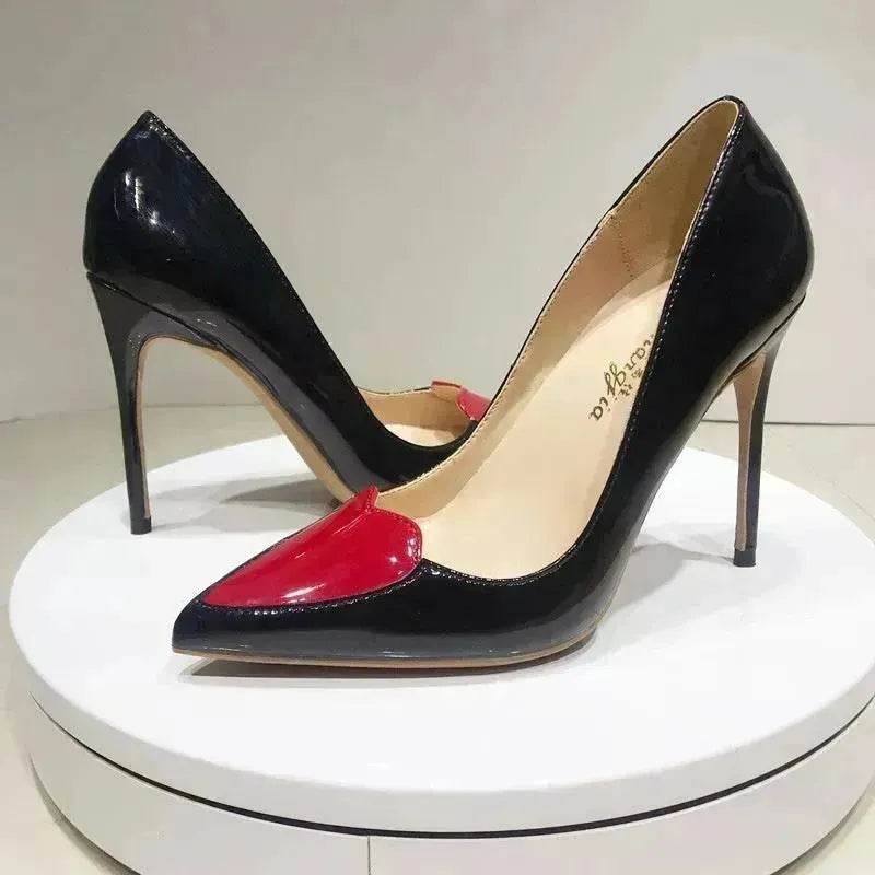 Red Love Pointed High Heels Stiletto Pumps Single Shoes - EX-STOCK Canada