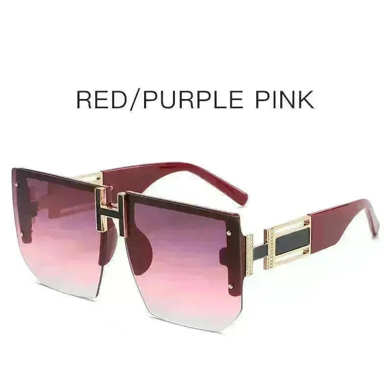 Retro Big Square Rim Glasses Rimless Fashion Sunglasses - EX-STOCK CANADA