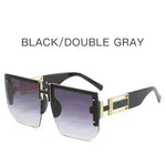 Retro Big Square Rim Glasses Rimless Fashion Sunglasses - EX-STOCK CANADA