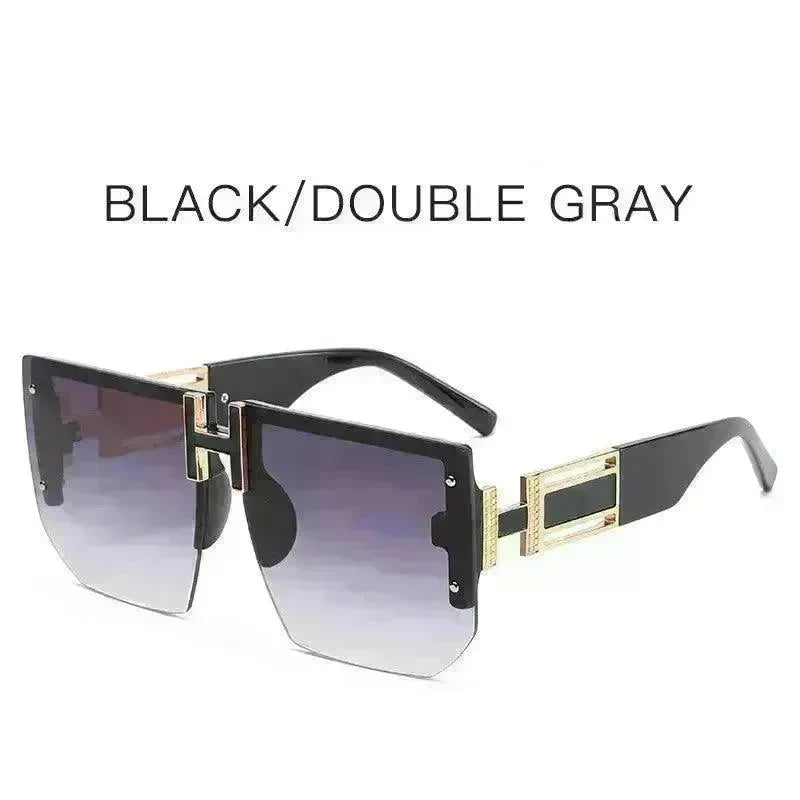 Retro Big Square Rim Glasses Rimless Fashion Sunglasses - EX-STOCK CANADA