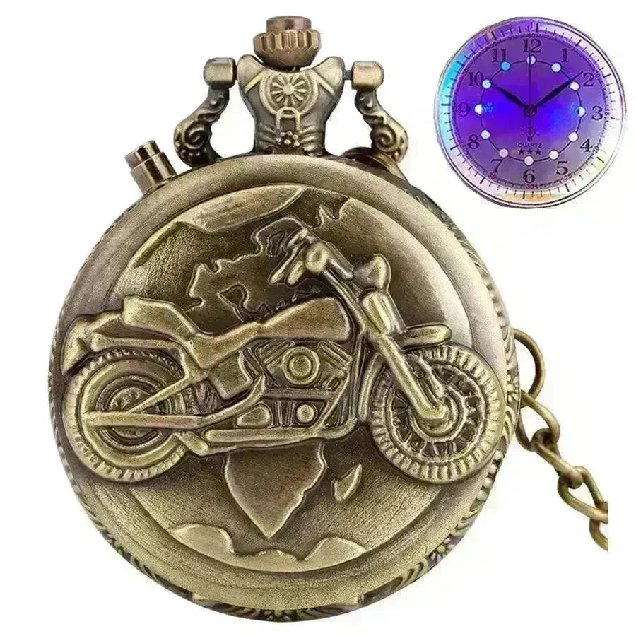 Retro LED Motorcycle Design Pendant Quartz Clock - EX-STOCK CANADA