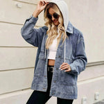 Retro Loose Denim Jacket Top For Women - EX-STOCK Canada