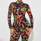 Retro Printed High Elastic Skinny Mesh Jumpsuit - EX-STOCK CANADA