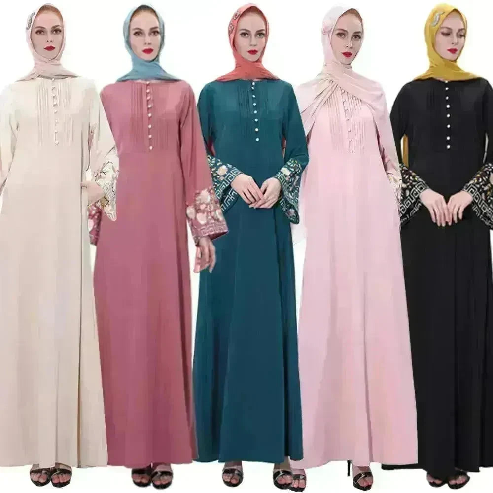 Retro slim Arab women's dress summer - EX-STOCK CANADA