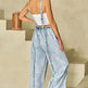 Retro Washed Raw Hem Wide Legs Jumpsuit For Women - EX-STOCK CANADA