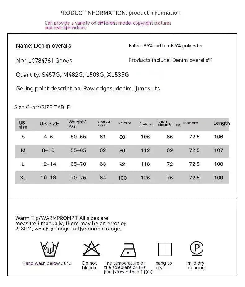 Retro Washed Raw Hem Wide Legs Jumpsuit For Women - EX-STOCK CANADA