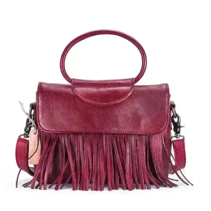 Retro women's messenger Cattle Leather Handbag - EX-STOCK CANADA