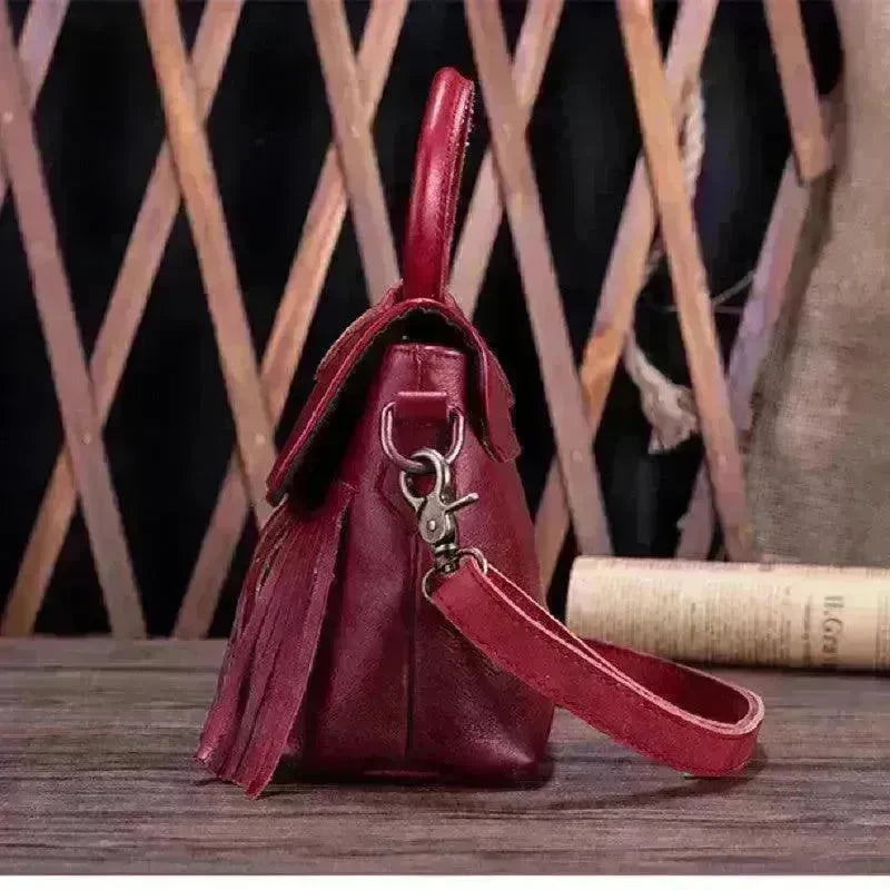 Retro women's messenger Cattle Leather Handbag - EX-STOCK CANADA
