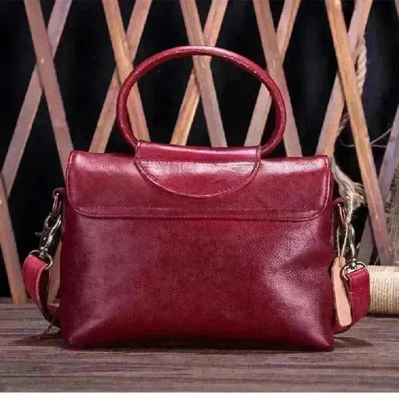 Retro women's messenger Cattle Leather Handbag - EX-STOCK CANADA