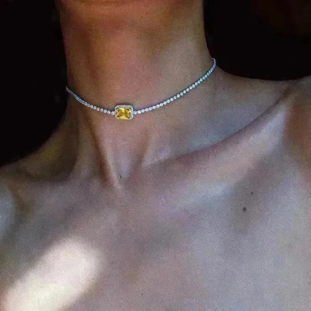 Rhinestone Clavicle Chain Simple Temperament Exquisite Diamond Women Necklace - EX-STOCK CANADA