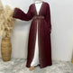 Rhinestone Lace-up Cardigan Abaya Dress for Arab Dubai Turkey Middle East Women - EX-STOCK Canada
