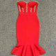 Rhinestone Waist-tight Hip Lotus Leaf Fishtail Gown - EX-STOCK CANADA