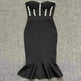 Rhinestone Waist-tight Hip Lotus Leaf Fishtail Gown - EX-STOCK CANADA