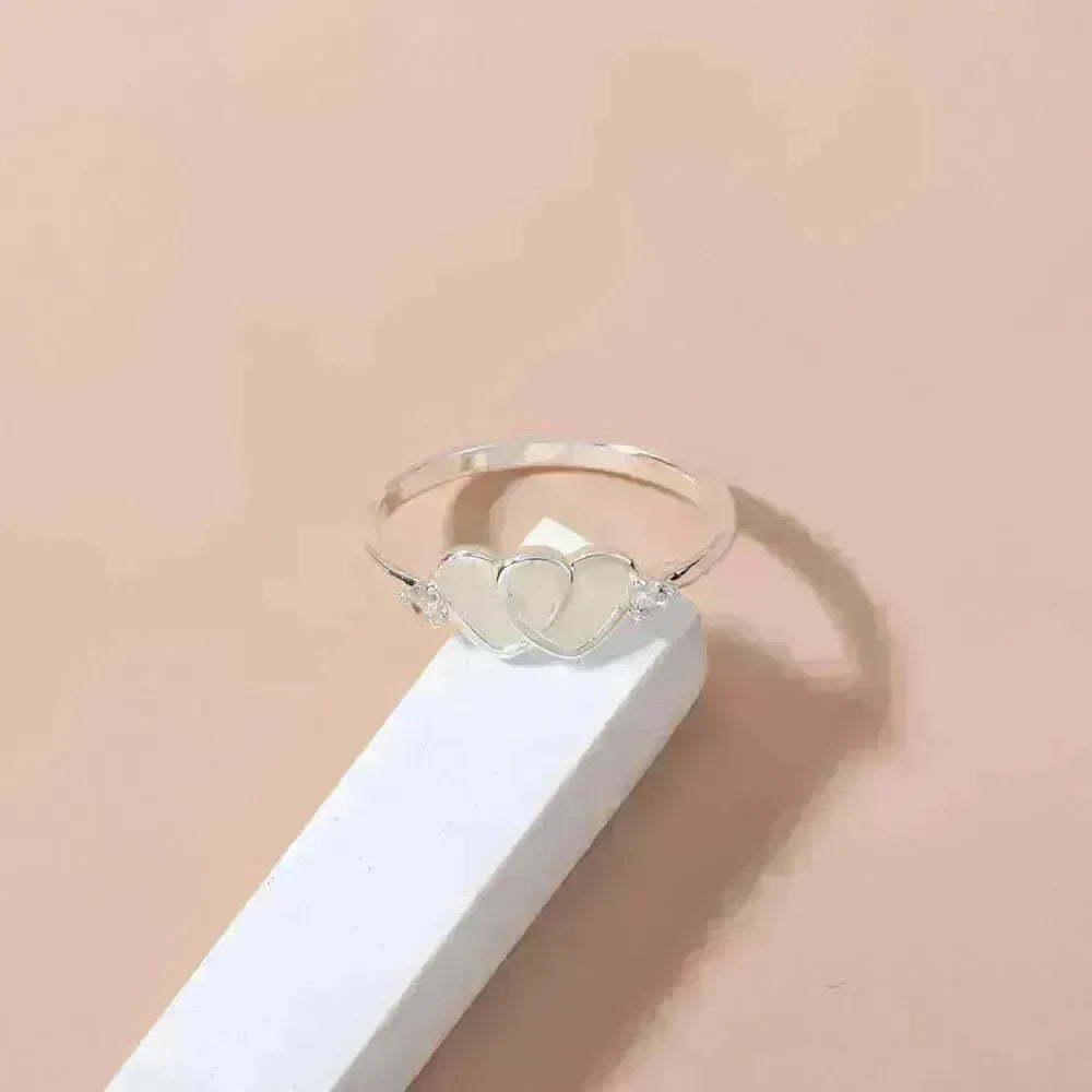 Ring Halloween Light Blue Double Heart-shaped Micro-inlaid Zircon Ring - EX-STOCK CANADA