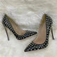 Rivet High Heels Pointed Stiletto Low-cut Shoes - EX-STOCK CANADA