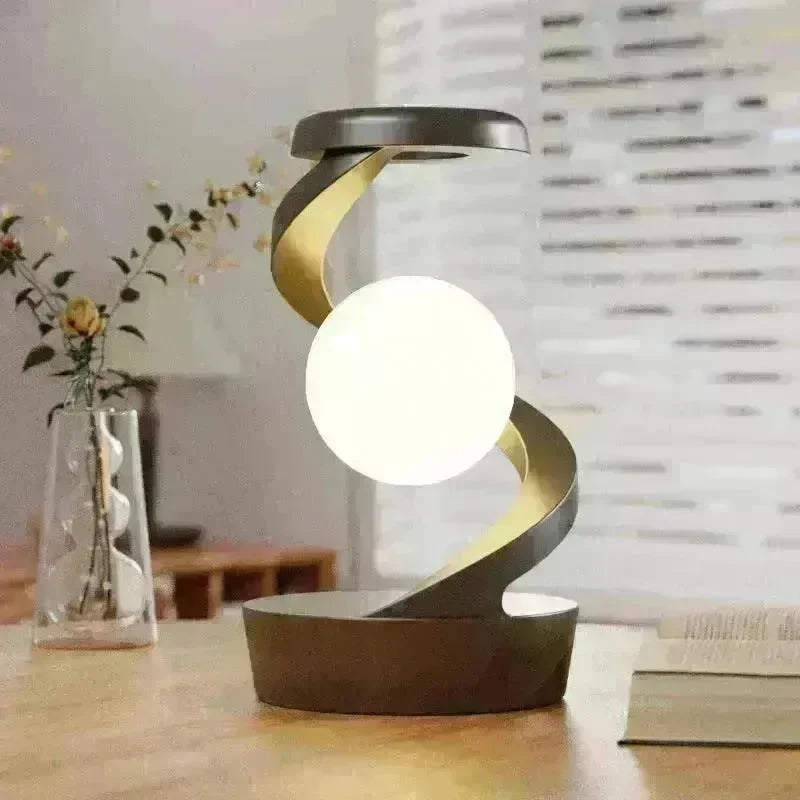 Rotating Moon Desk Night Light Wireless Phone Charging LED Night Light Decorative Desktop Night Lamp Motion Sensor Night Light - EX-STOCK CANADA