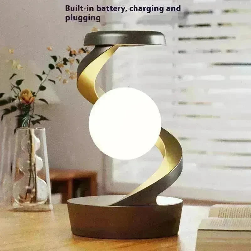 Rotating Moon Desk Night Light Wireless Phone Charging LED Night Light Decorative Desktop Night Lamp Motion Sensor Night Light - EX-STOCK CANADA