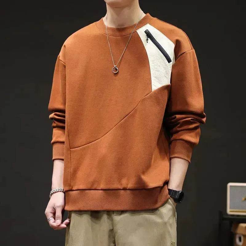 Round Neck Sweater Men's Spring Leisure Bottoming Shirt - EX-STOCK Canada