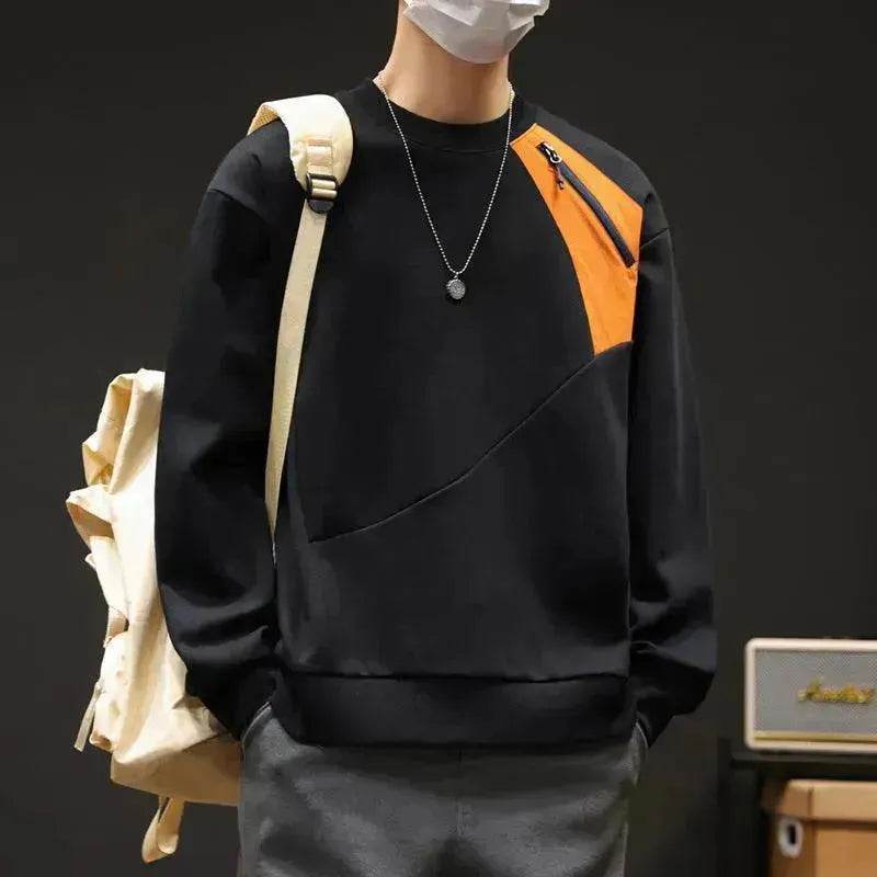 Round Neck Sweater Men's Spring Leisure Bottoming Shirt - EX-STOCK Canada