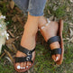 Round Toe Flat Sandals Summer Fashion Casual Non-slip Slides Shoes For Women - EX-STOCK Canada