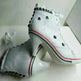 Round Toe Women's Shoes Denim High Heels - EX-STOCK CANADA