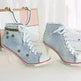 Round Toe Women's Shoes Denim High Heels - EX-STOCK CANADA