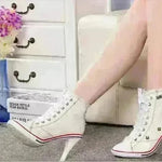 Round Toe Women's Shoes Denim High Heels - EX-STOCK CANADA