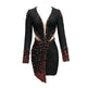 Ruby Beaded Low-cut See-through Dress - EX-STOCK CANADA