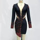 Ruby Beaded Low-cut See-through Dress - EX-STOCK CANADA