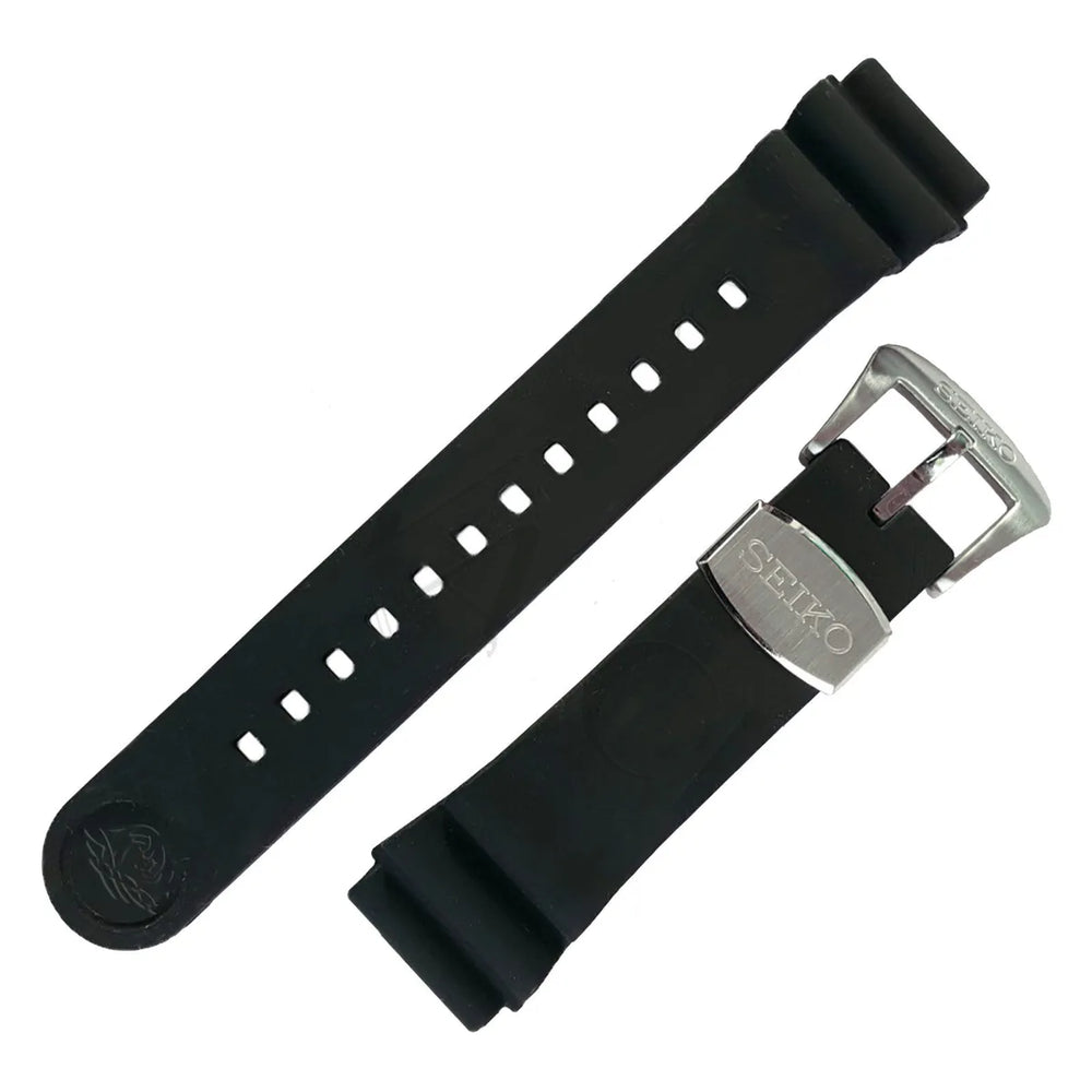 SEIKO Turtle / Samurai Bracelet en caoutchouc noir OEM 22 mm | R02F011J9 