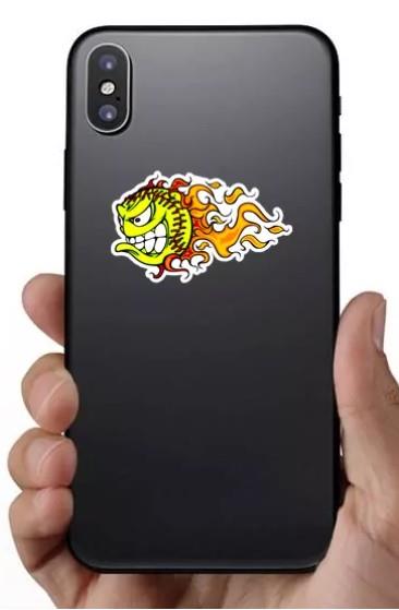 Car Sticker - Flaming Fast Pitch - EX-STOCK Canada