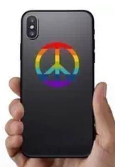 Car Sticker - Rainbow Peace - EX-STOCK Canada