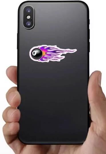 Car Sticker - Flaming 8 Ball - EX-STOCK Canada