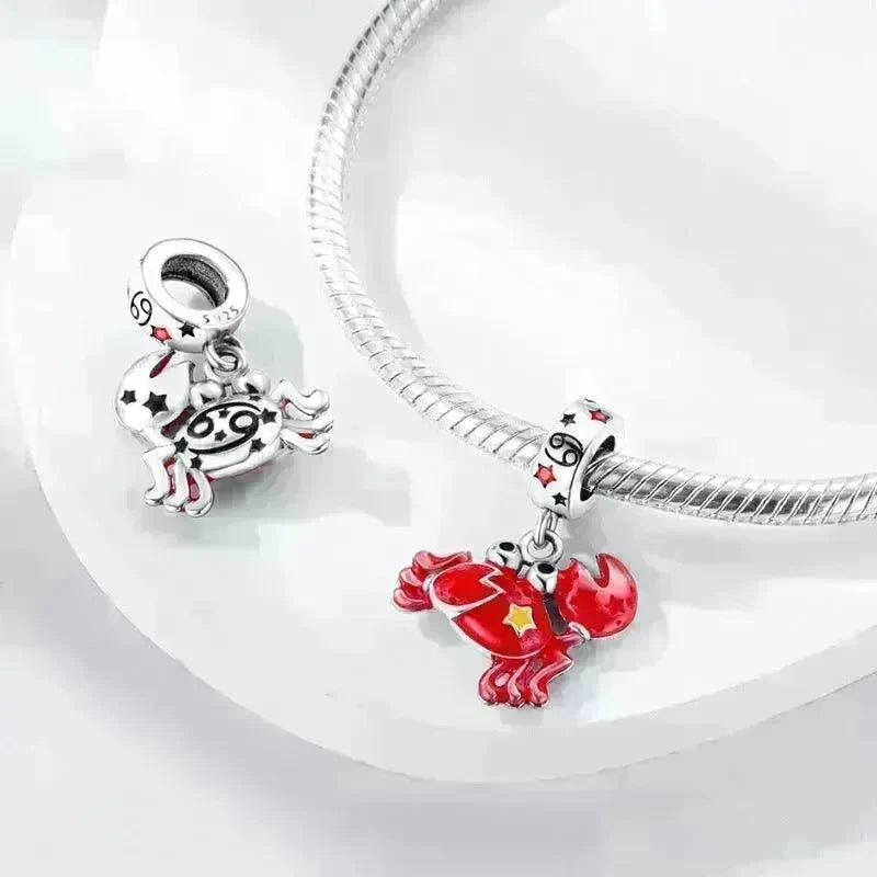 S925 Silver Colorful Luminous Twelve Constellation Pendant - EX-STOCK CANADA