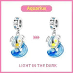S925 Silver Colorful Luminous Twelve Constellation Pendant - EX-STOCK CANADA