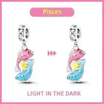 S925 Silver Colorful Luminous Twelve Constellation Pendant - EX-STOCK CANADA