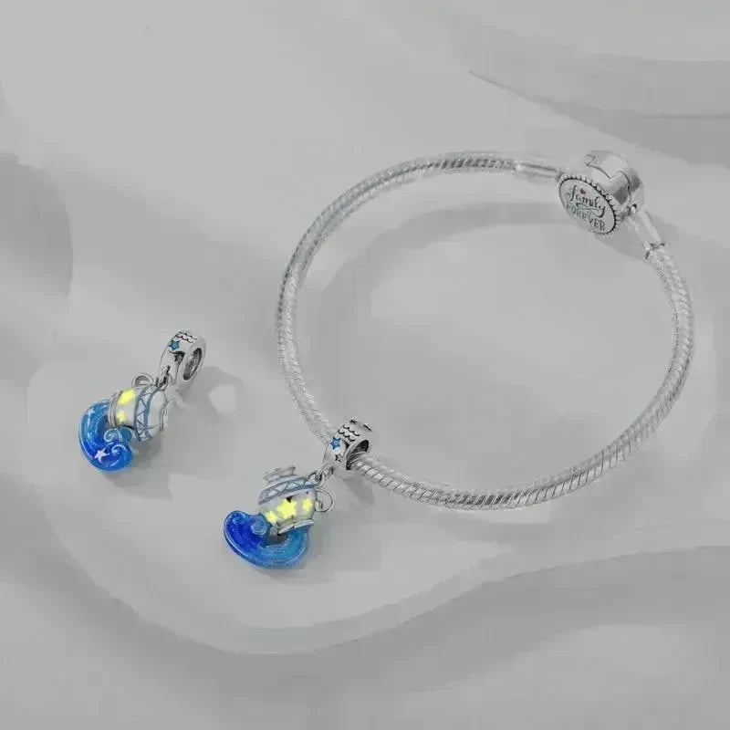 S925 Silver Colorful Luminous Twelve Constellation Pendant - EX-STOCK CANADA