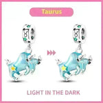 S925 Silver Colorful Luminous Twelve Constellation Pendant - EX-STOCK CANADA