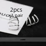 S925 Silver Needle Four-prong Zircon Inlaid Earrings - EX-STOCK CANADA