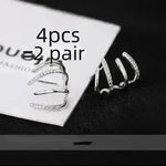 S925 Silver Needle Four-prong Zircon Inlaid Earrings - EX-STOCK CANADA
