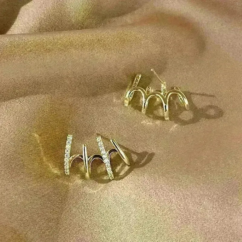 S925 Silver Needle Four-prong Zircon Inlaid Earrings - EX-STOCK CANADA