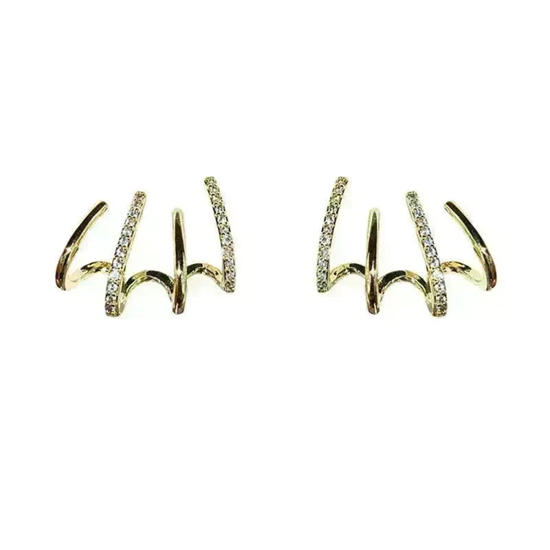 S925 Silver Needle Four-prong Zircon Inlaid Earrings - EX-STOCK CANADA