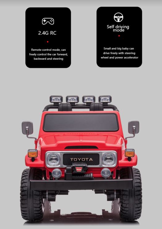 2026 24V Toyota FJ-40 4X4 2 Seater Kids Ride On Car with Remote Control DELUXE 