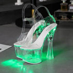 Wedge shoes Sandals Feminine Transparent Crystal Platform High Heels - EX-STOCK Canada
