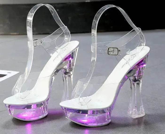 Wedge shoes Sandals Feminine Transparent Crystal Platform High Heels - EX-STOCK Canada
